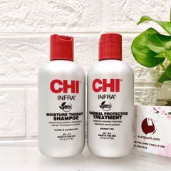 Cặp gội xả CHI INFRA chăm sóc, phục hồi tóc khô yếu, suôn mượt và chắc khỏe - 177ml x 2 chai.