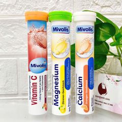 Viên sủi Mivolis Magnesium giảm căng thẳng và tăng năng lượng, hàng nội địa Đức - 20 viên