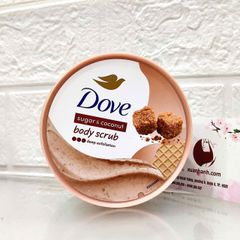 Tẩy tế bào chết Dove Sugar & Coconut dạng hạt mịn, sạch da với hương ngọt béo, 280g