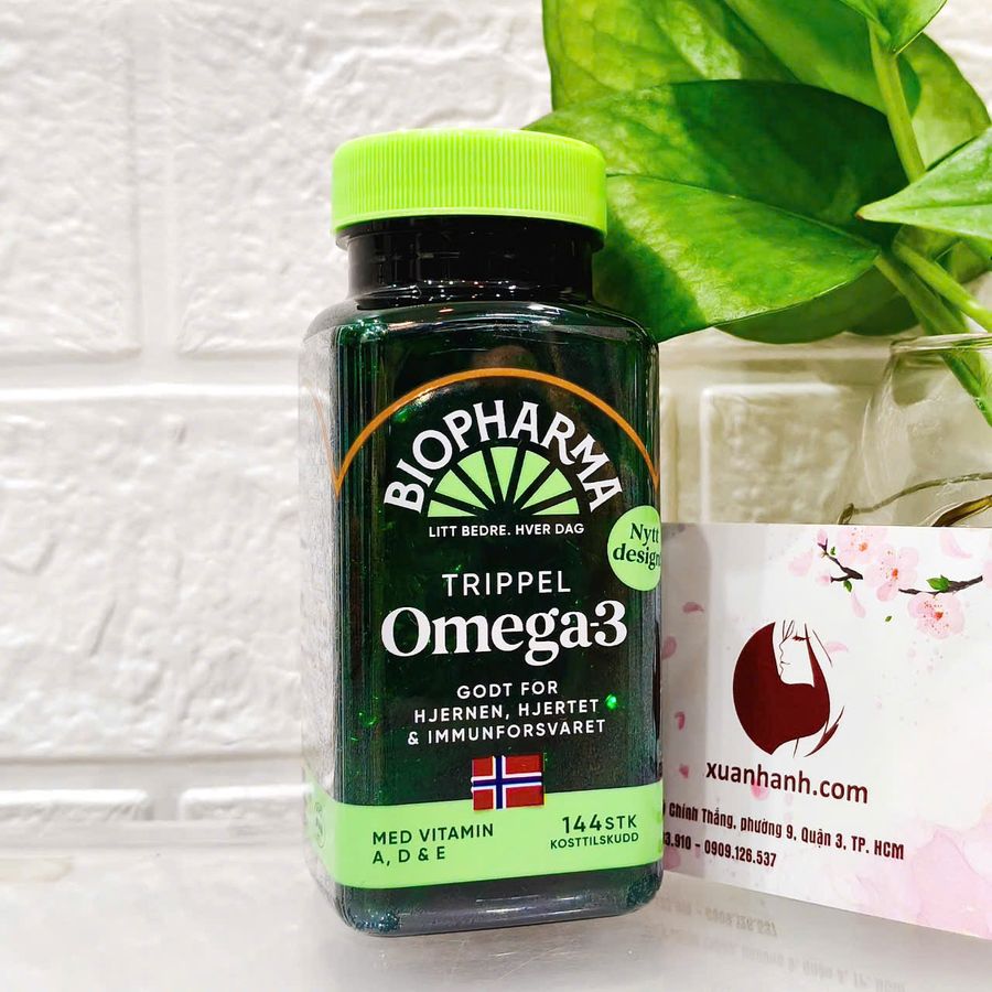 Dầu cá Nauy Biopharma TRIPPEL Omega-3 tốt cho tim mạch, hệ miễn dịch và trí não (new)