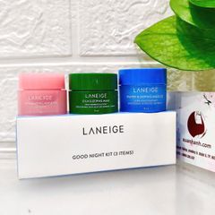 Combo 3 mặt nạ ngủ Laneige Good Night Kit cho mặt và môi dùng nhanh
