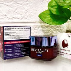 Kem dưỡng đêm L'oreal Revitalift Laser chống lão hoá, chống nhăn và nâng cơ, 50ml 