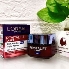 Kem dưỡng đêm L'oreal Revitalift Laser chống lão hoá, chống nhăn và nâng cơ, 50ml 