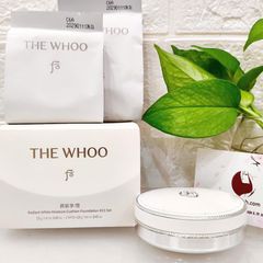 Cushion The Whoo Radiant White Moisture dưỡng sáng và cover căng mượt da - TẶNG 2 lõi