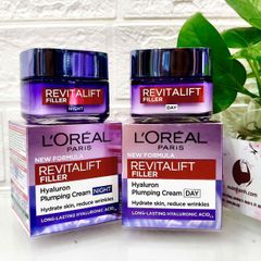 Kem dưỡng đêm L'oreal Revitalift Filler Hyaluron căng mịn và trẻ hóa da chuyên sâu, 50ml (New)