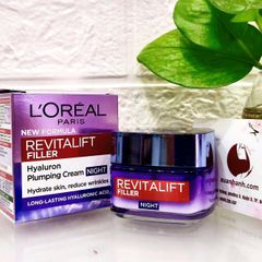 Kem dưỡng đêm L'oreal Revitalift Filler Hyaluron căng mịn và trẻ hóa da chuyên sâu, 50ml (New)