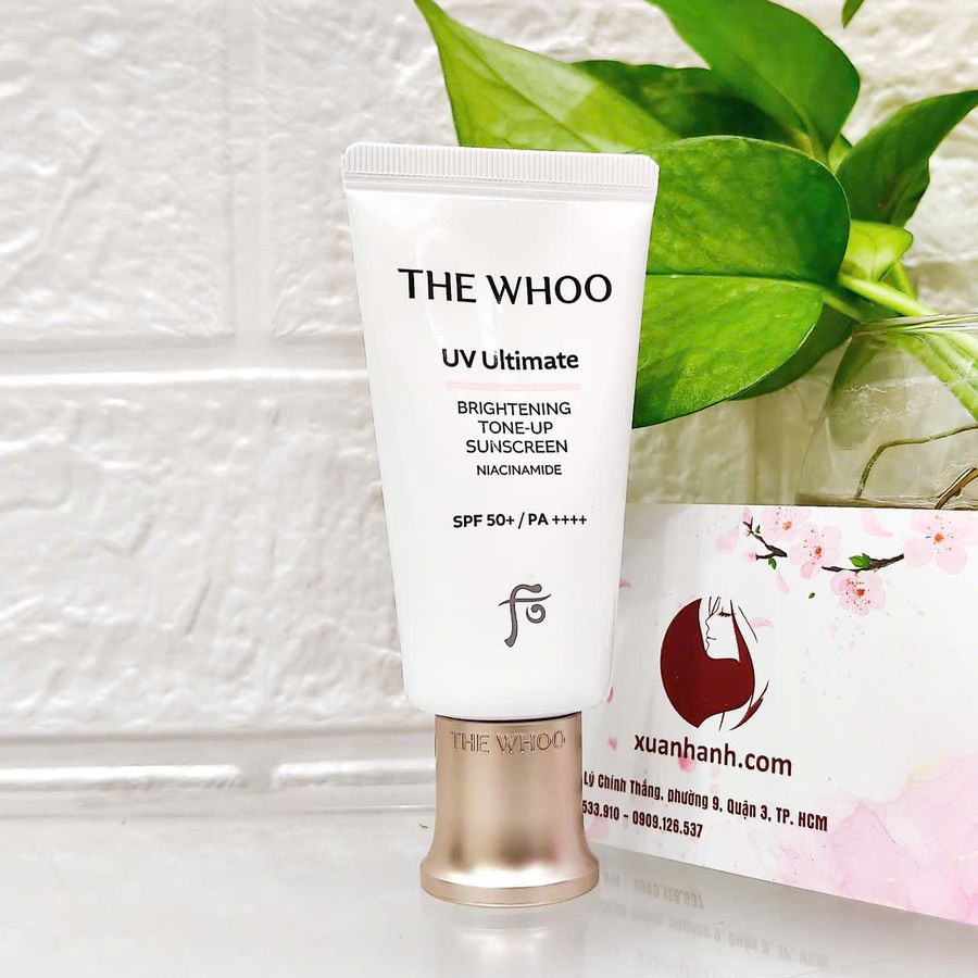 Kem chống nắng The Whoo UV Ultimate Brightening Tone-Up bảo vệ và nâng tone sáng da, 25ml