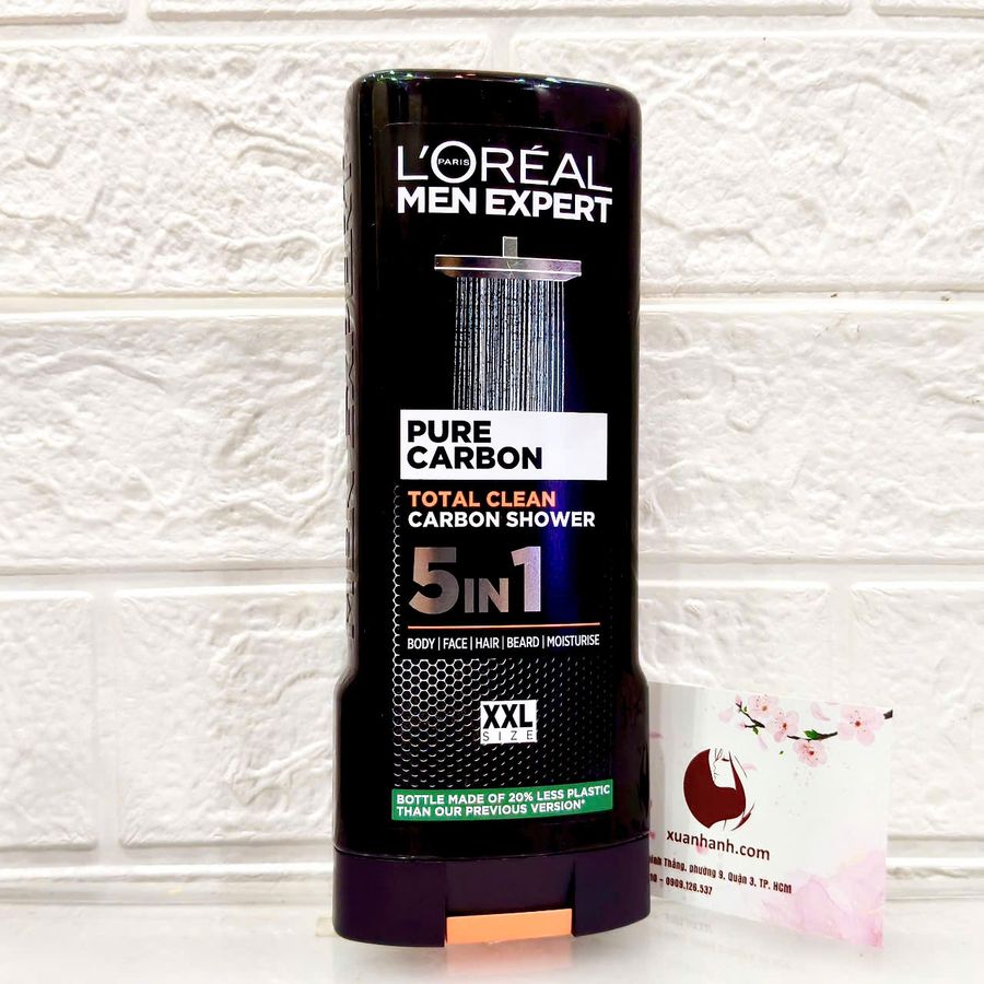 Tắm gội nam L’oreal Men Expert 5in1 Pure Carbon cuốn hút, nam tính (màu đen) - 400ml