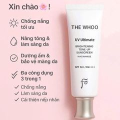Set kem chống nắng The Whoo UV Ultimate Brightening Tone-Up bảo vệ và nâng tone sáng da (Limted)