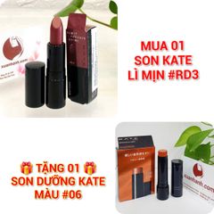 Son Kanebo Kate Color Highvision Rouge, chất kem lì, #RD3 đỏ đất - TẶNG 1 SON DƯỠNG KATE #06