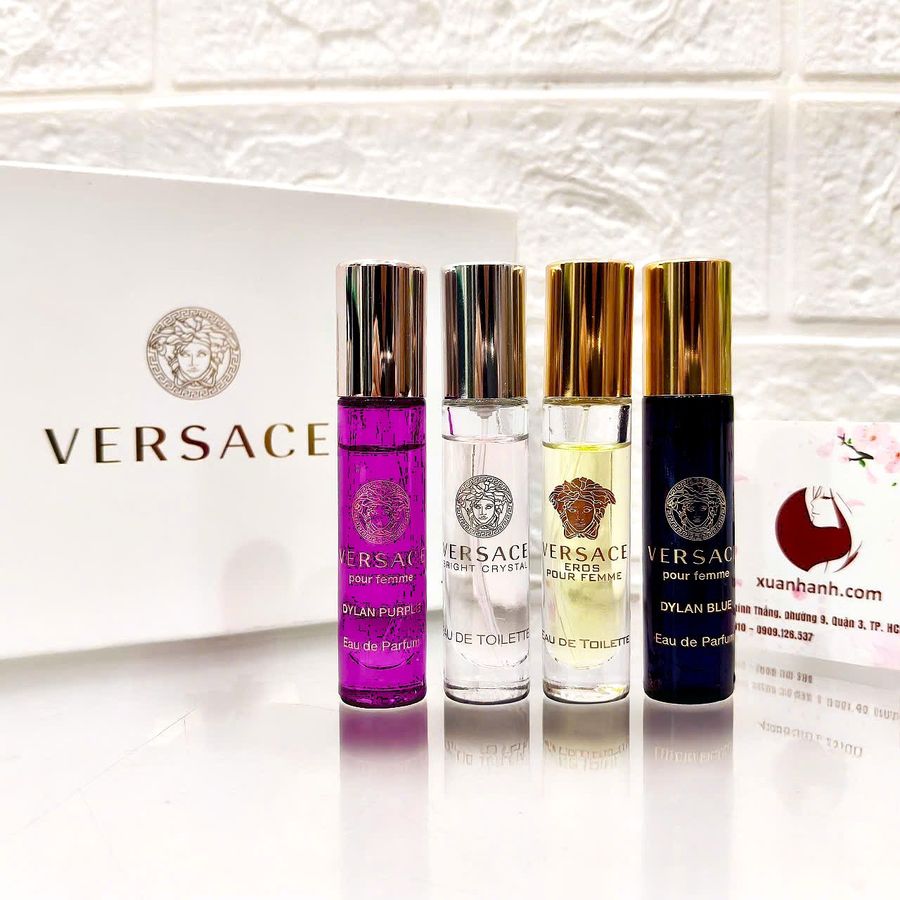 Set nước hoa Versace 4 chai ngọt ngào, nữ tính, cuốn hút, dễ dàng trải nghiệm các mùi hương, 5ml x 4