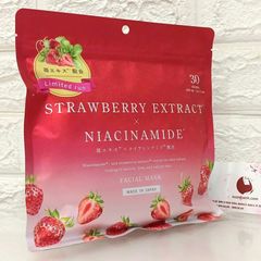 Mặt nạ Strawberry x Niacinamide Face Mask căng bóng, se khít lỗ chân lông và sáng mịn da - 30pcs (Limited)