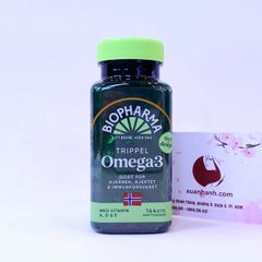 Dầu cá Nauy Biopharma TRIPPEL Omega-3 tốt cho tim mạch, hệ miễn dịch và trí não - 144 viên (New)