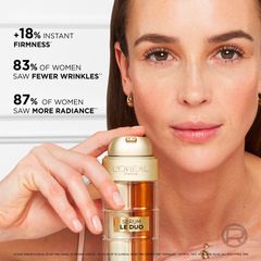 Serum L'oreal Age Defying Le Dou serum 2 lõi cho 2 hiệu quả đồng thời: trẻ và trắng, 30ml