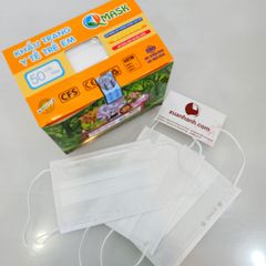 Khẩu trang y tế Qmask đạt chuẩn y khoa cho bé - 3 lớp kháng khuẩn, hộp 50 cái - Mua 2 Tặng 1