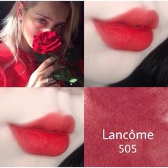 Son Lancome L'absolu Rouge Drama Matte #505 Adoration đỏ ánh cam tuyệt đẹp