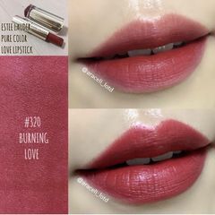 Son Estee Lauder Pure Color Love 320 Burning Love đỏ rượu vang đậm, matte.