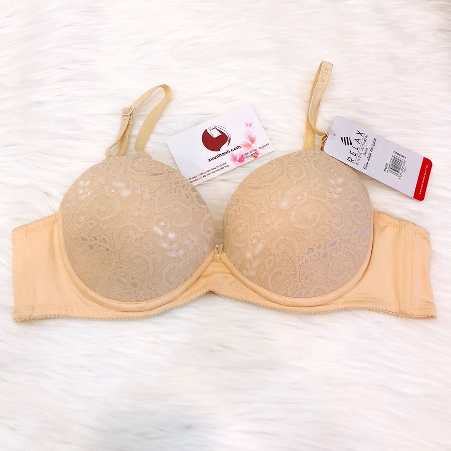 Áo ngực Nữ Relax - RTB2028 mút dày phối ren, nâng ngực sexy size A75 - MUA 1 TẶNG 1