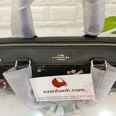 Túi Coach Signature Mini Bennett Crossbody Satchel dạng trống, cổ điển, đen hoa