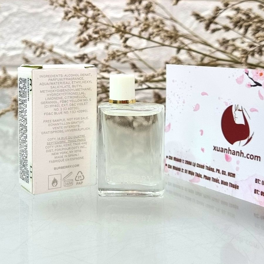 Nước hoa Burberry Her Eau De Toilet tươi mát, thanh khiết và cuốn hút - 5ml (HOT)