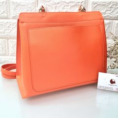 Túi xách Furla 1927 Top Handle da thật, form vuông thời thượng,#Clivia (Cam) - TẶNG COMBO HOT