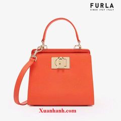 Túi xách Furla 1927 Top Handle da thật, form vuông thời thượng,#Clivia (Cam) - TẶNG COMBO HOT