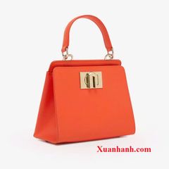 Túi xách Furla 1927 Top Handle da thật, form vuông thời thượng,#Clivia (Cam) - TẶNG COMBO HOT
