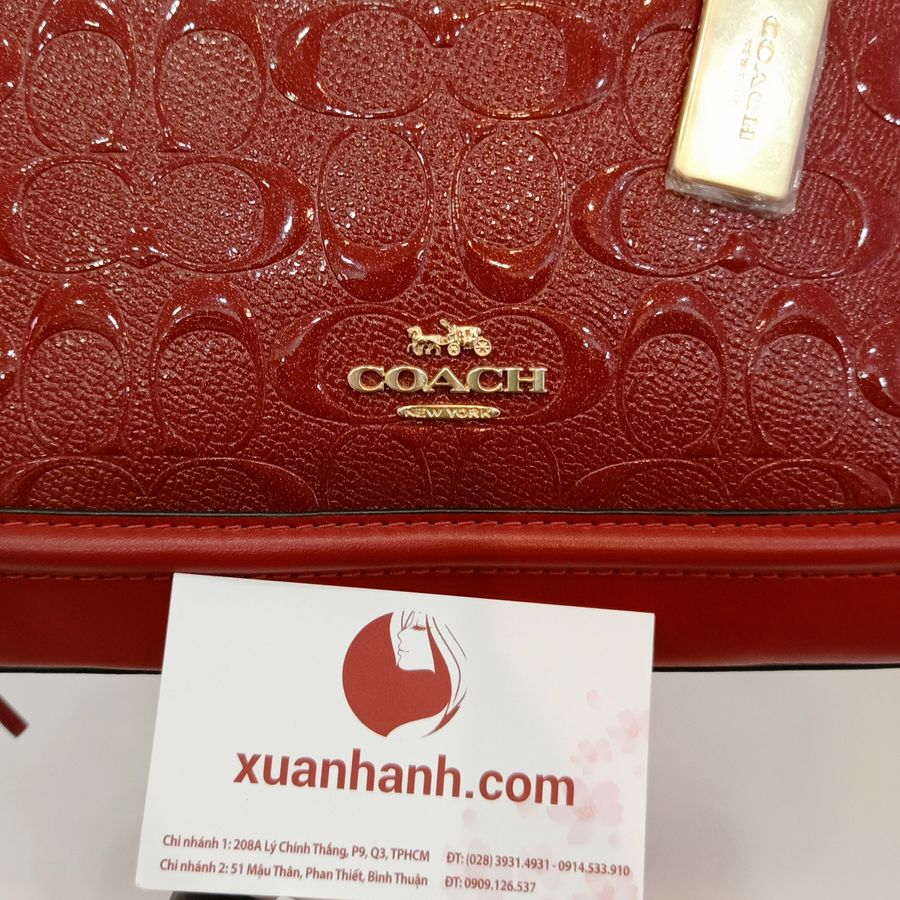 Túi Coach Signature Inside zip rất sang, đẹp, kích thước gọn (25.5, 17.78, 10.16)cm, brown