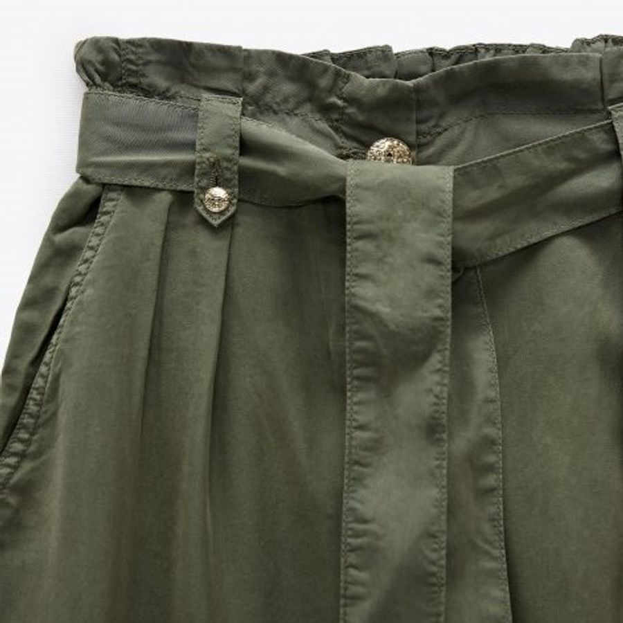Quần dài Zara màu xanh bộ đội độc lạ, thoải mái, cá tính, size XS