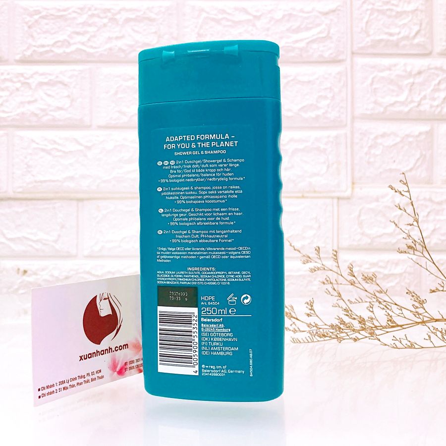 Gel tắm gội nam 2in1 Dobbel Dusch tiện lợi sạch gàu và thơm mát, 250ml.