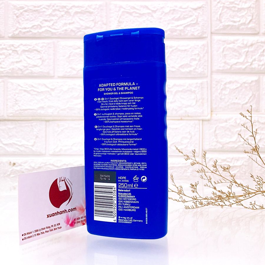 Gel tắm gội nam 2in1 Dobbel Dusch tiện lợi sạch gàu và thơm mát, 250ml.