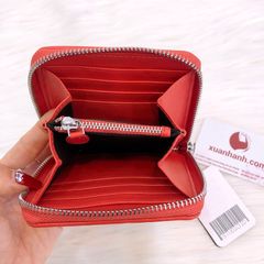 Ví nữ STUDIOID da thật mềm mại, cam đỏ thời trang, thiết kế tiện dụng #8292