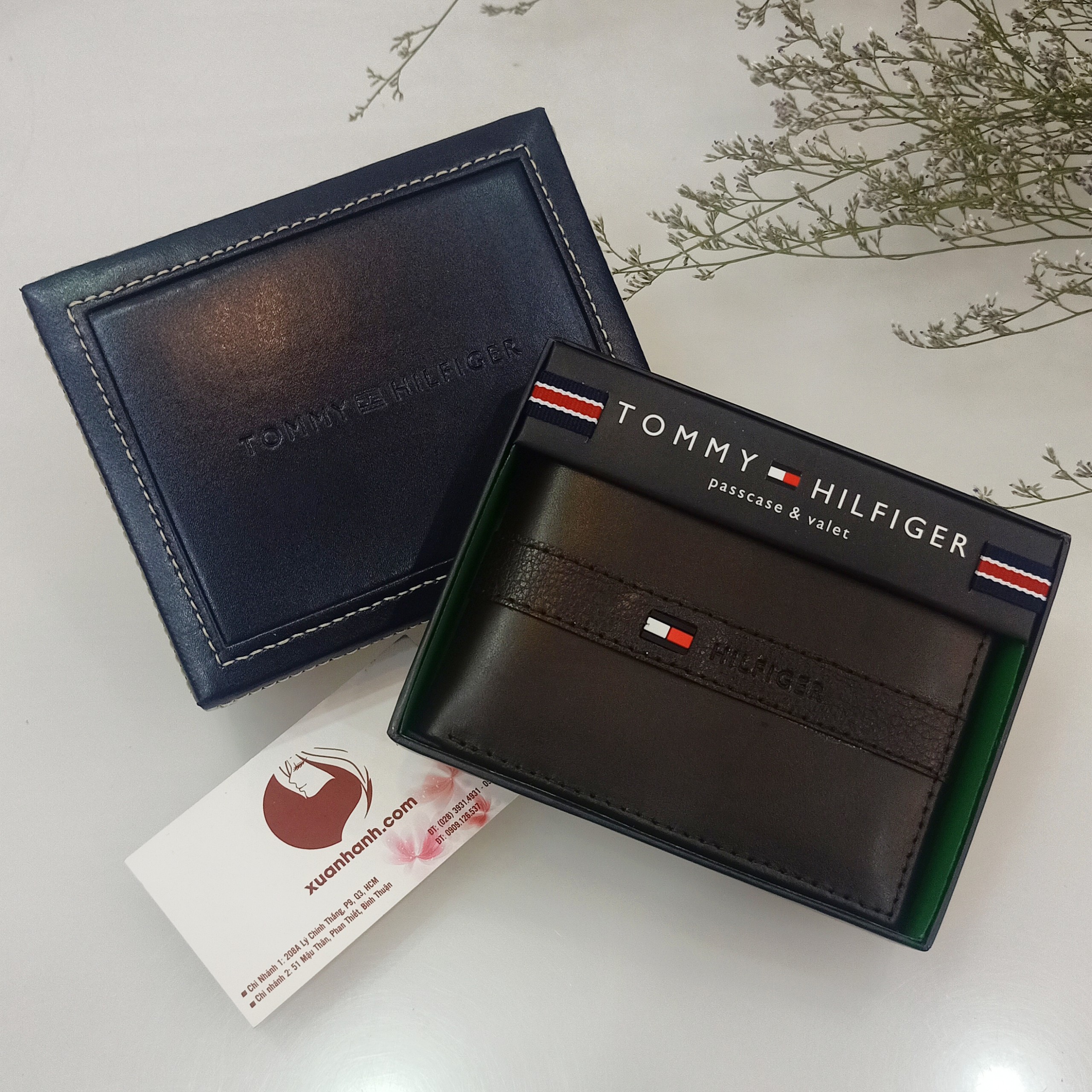 Ví nam Tommy Hilfiger da thật mềm mại, thời trang, thiết kế tiện dụng, #Passcase