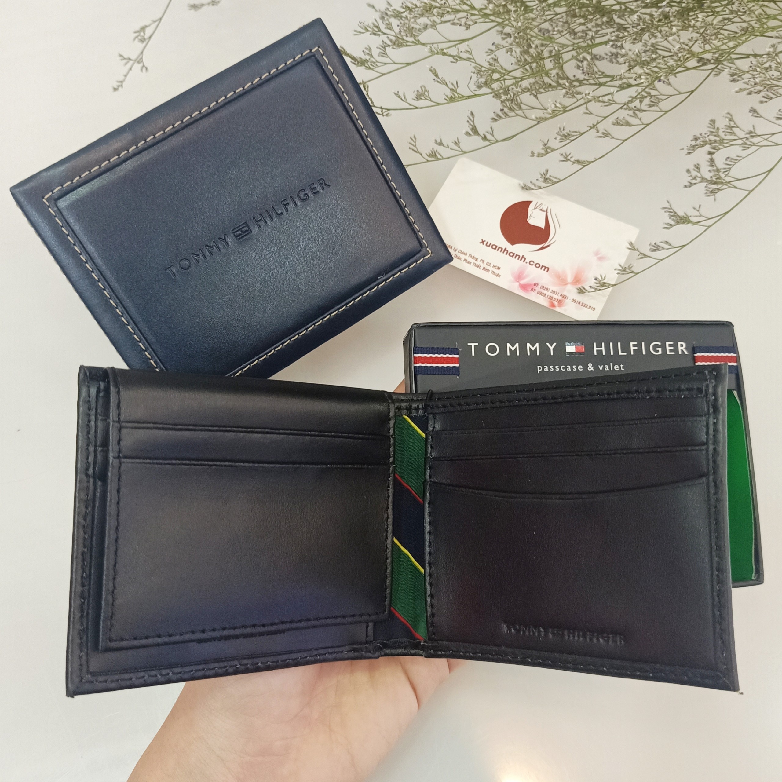Ví nam Tommy Hilfiger da thật mềm mại, thời trang, thiết kế tiện dụng, #Passcase