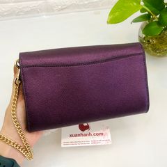 Túi Coach #Metallic Raspberry sắc tím sang trọng, nhỏ gọn (20x13cm)