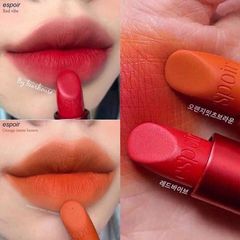 Cặp son Espoir Gentle Matte Limited, hot trend, cam cháy và hồng đỏ