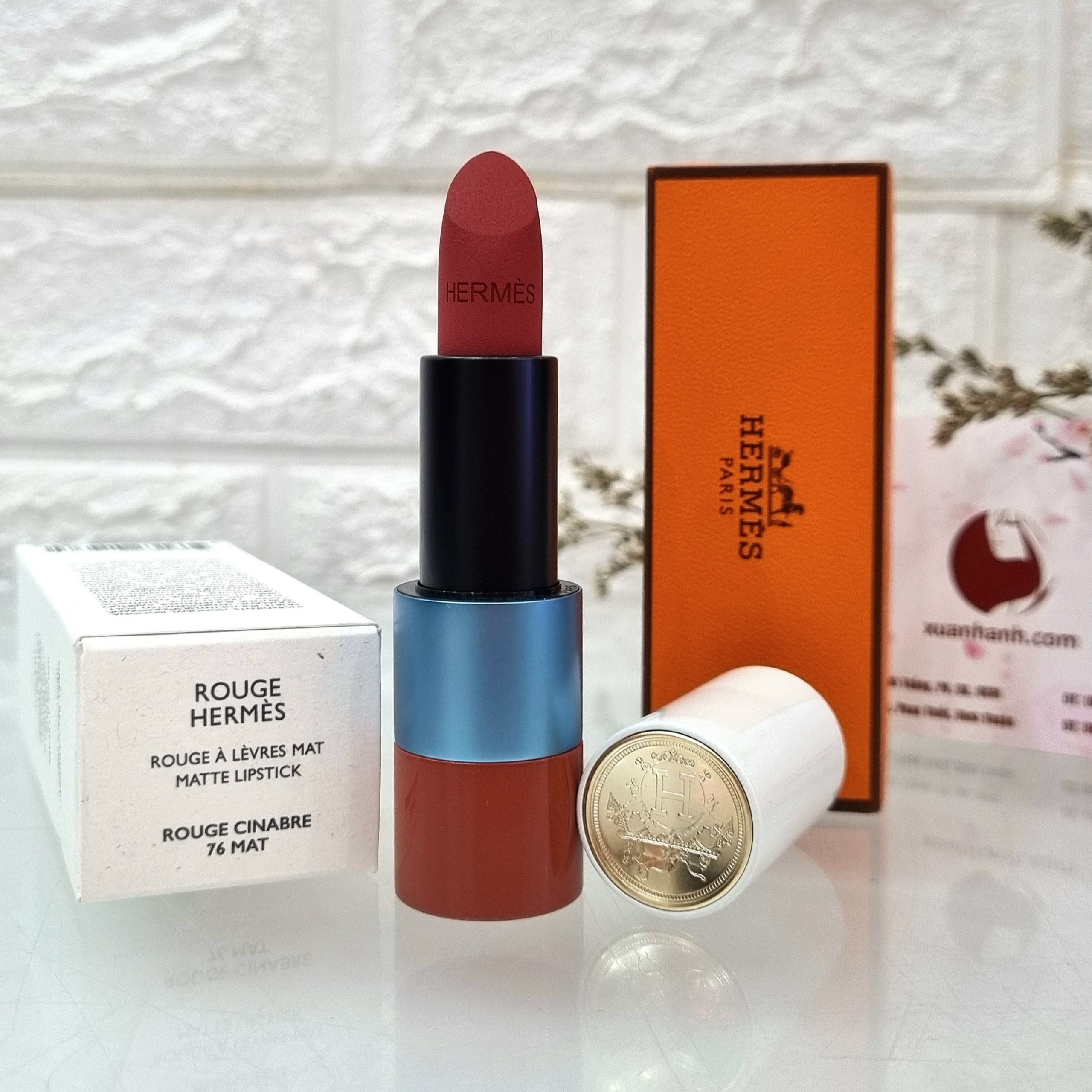 Son Hermes Rouge Matte Lipstick #76 Rouge Cinabre - đỏ đất cuốn