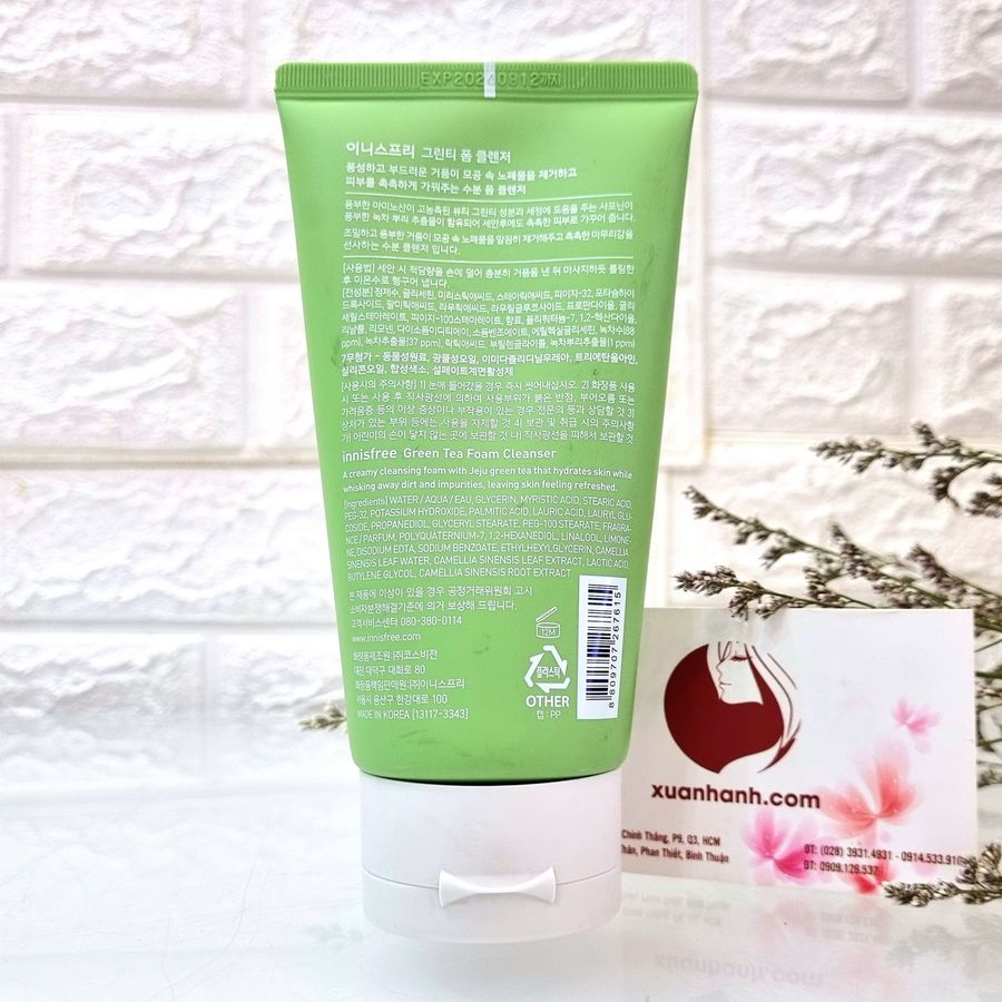 Sữa rửa mặt Innisfree Green Tea Foam Cleanser sạch dịu nhẹ trà xanh - 150ml (New)