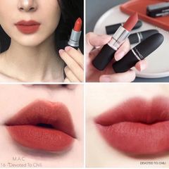 Son MAC Powder Kiss Lipstick #316 Devoted To Chili đỏ gạch cuốn hút, quyến rũ