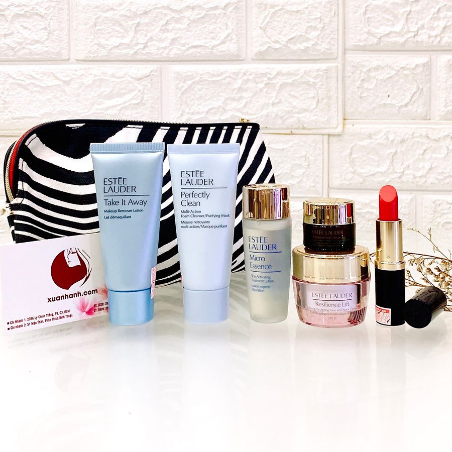 Set Estee Lauder phục hồi, chống lão hóa mặt + mắt cơ bản và son siêu xinh, 7sp