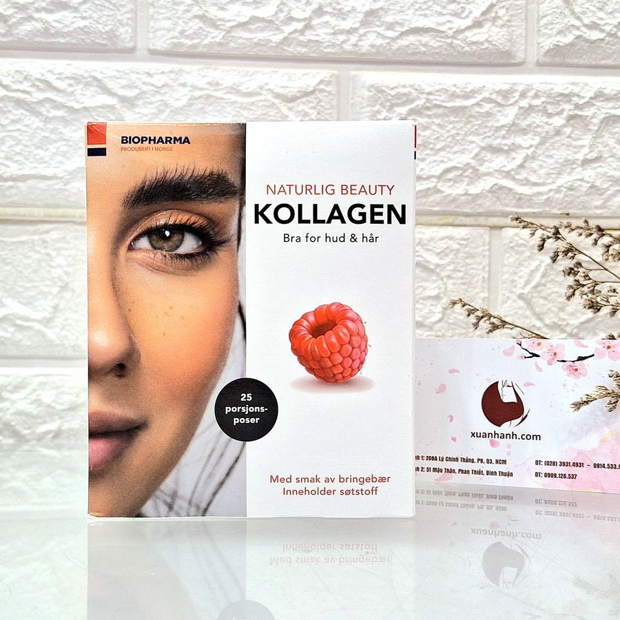 Collagen thủy phân Natural Beauty Kollagen từ cá tuyết và quả mâm xôi đỏ - 25 gói (Hot)