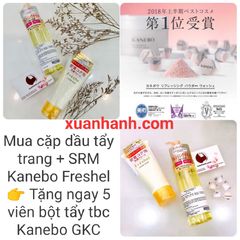 Cặp dầu tẩy trang + sữa rửa mặt Kanebo Freshel làm sạch sâu, dịu nhẹ da