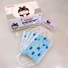 Khẩu trang y tế kháng khuẩn Hamita trẻ em với họa tiết đáng yêu, 3 lớp chuẩn y tế, 50 cái
