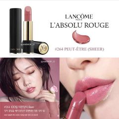 Son Lancome 264 L'absolu Rouge Sheer dưỡng mềm mượt, hồng đất cực xinh, mini
