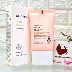 Kem chống nắng Innisfree Tone Up No Sebum Sunscreen SPF50+/PA++++, 50ml