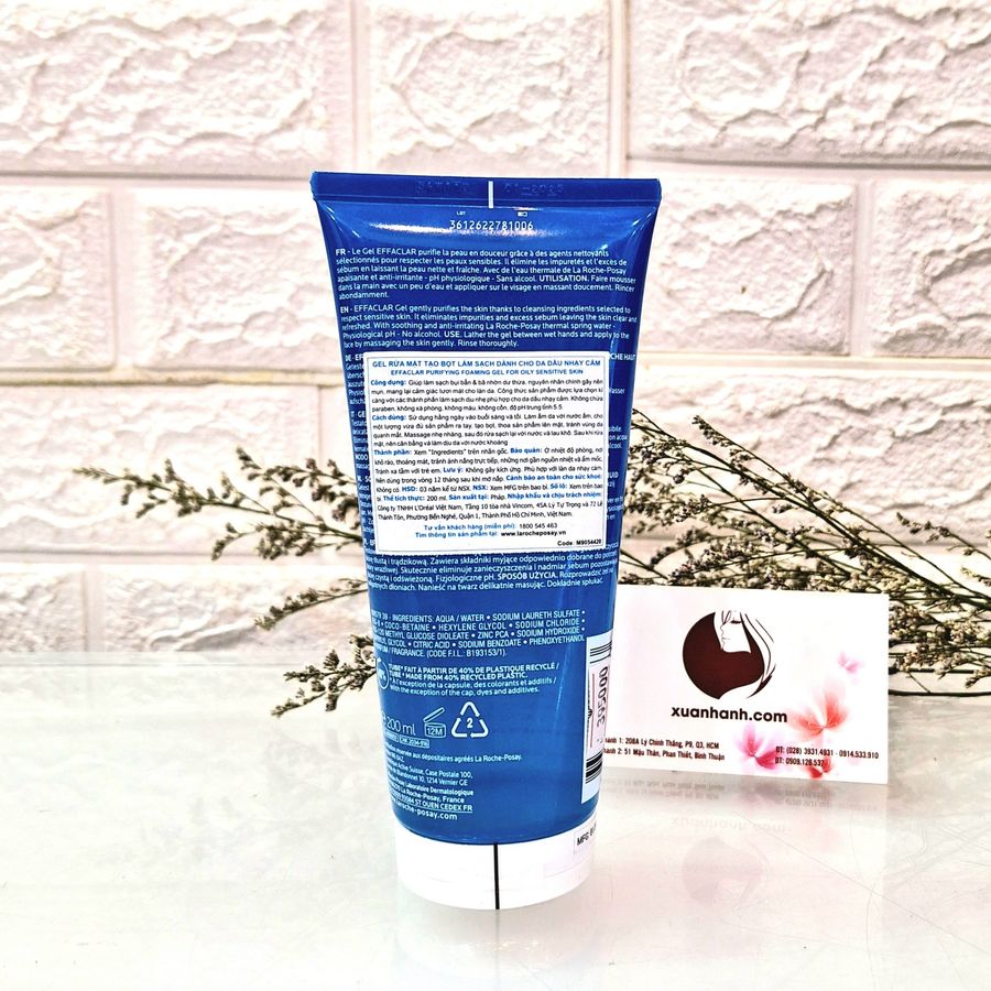 Sữa rửa mặt La Roche Posay Effaclar Gel Moussant Purifiant sạch dịu nhẹ cho da dầu/nhạy cảm (THANH LÝ)
