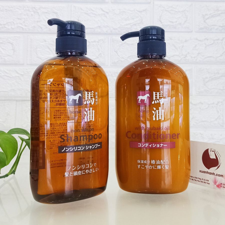 Cặp dầu gội Hokkaido Horse Oil phục hồi tóc hư tổn, chống rụng và thơm lâu 