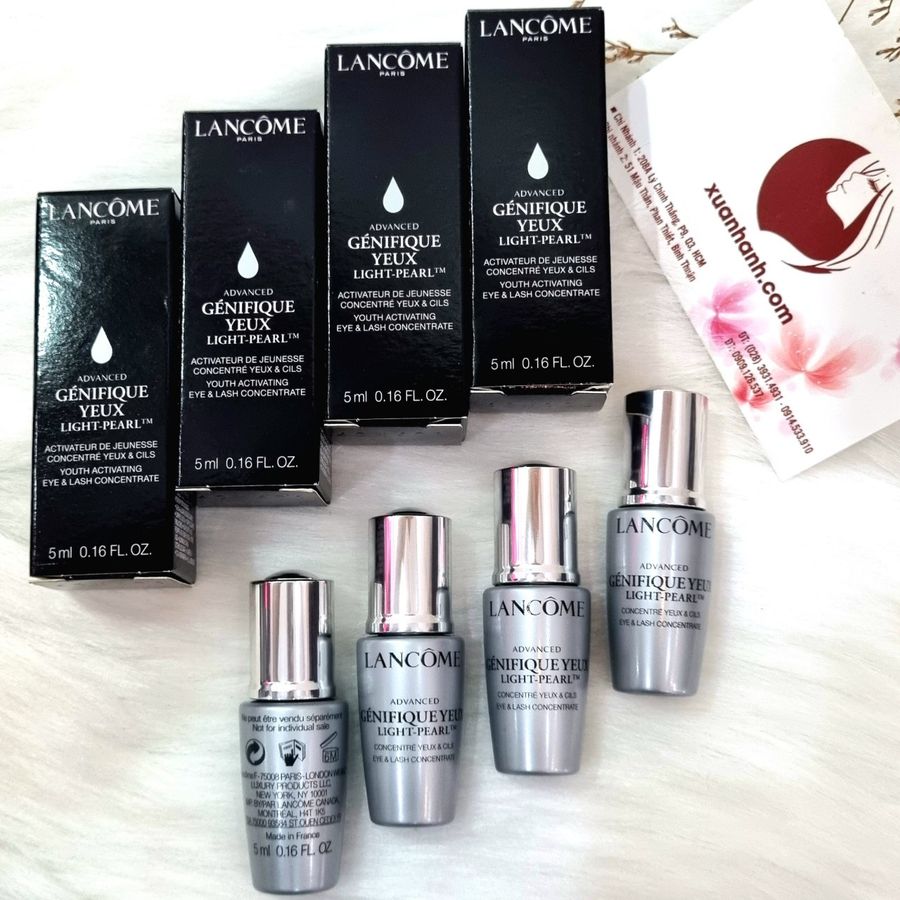 Combo 4 tinh chất Lancome Genifique Yeux Light-Pearl đầu bi massage trẻ hóa vùng mắt, 5mlx4