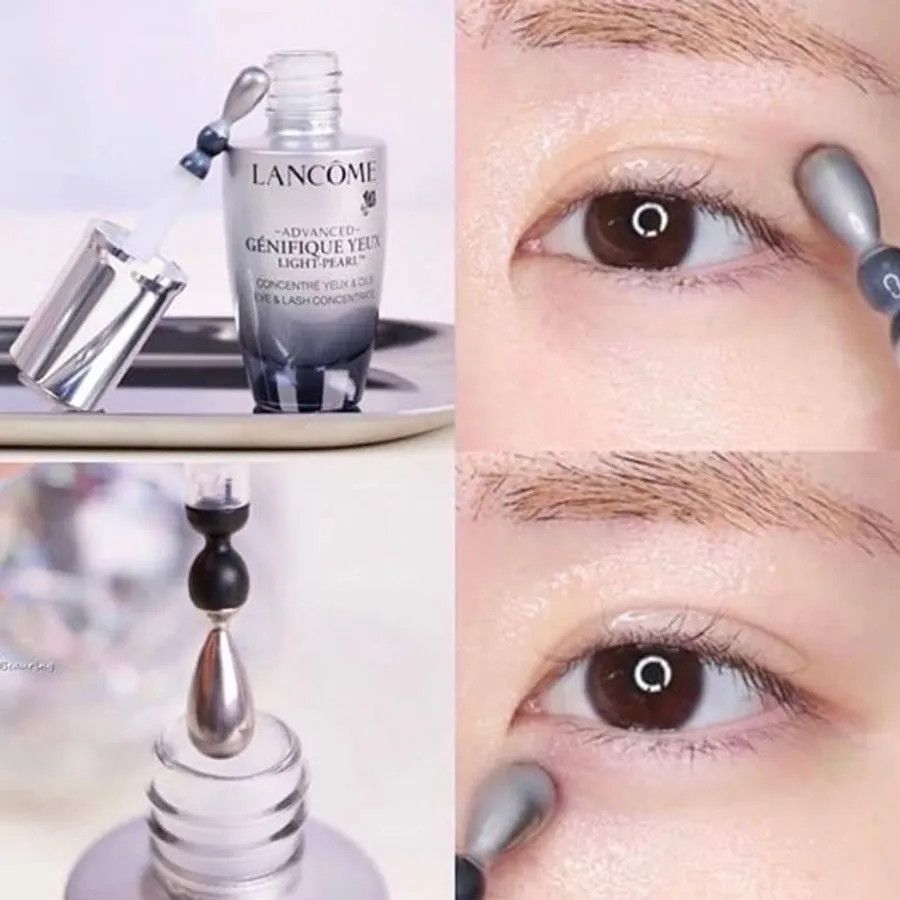 Combo 4 tinh chất Lancome Genifique Yeux Light-Pearl đầu bi massage trẻ hóa vùng mắt, 5mlx4