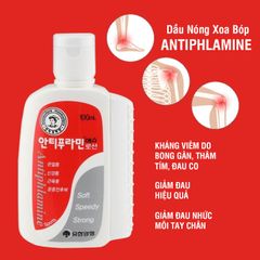 Dầu nóng Antiphlamine làm nóng, giữ ấm, giảm đau xương khớp, 100ml